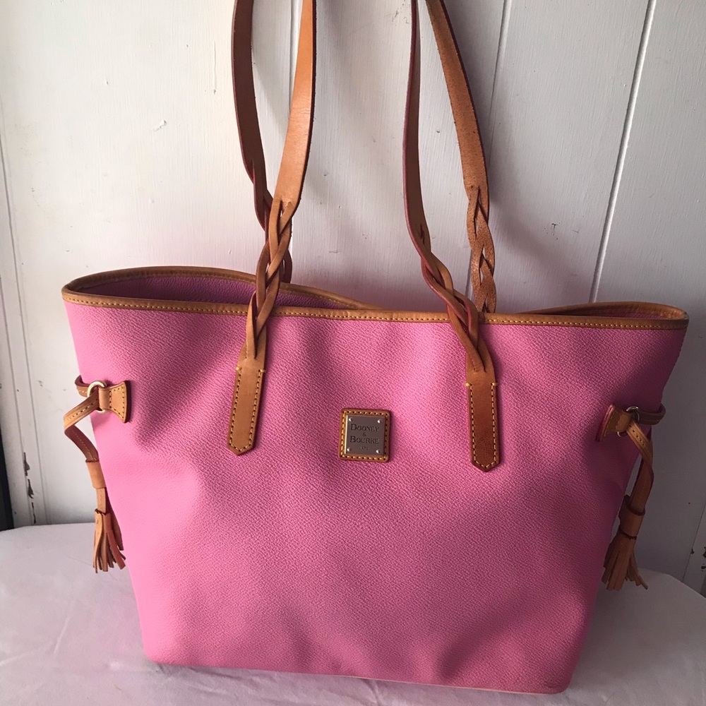 Dooney & Bourke Pink Leather Tote Shoulder Bag